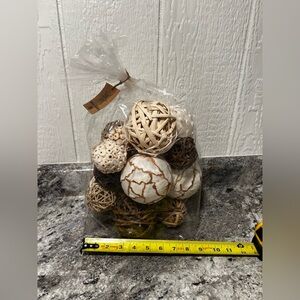 Natural Decorative Bowl Filler – Neutral Rustic Orb Set